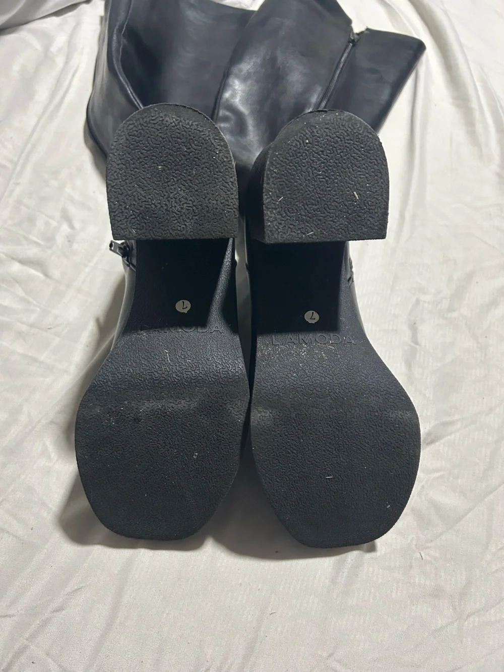 Platform Over-the-Knee Boots in Black